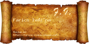 Farics Ivána névjegykártya